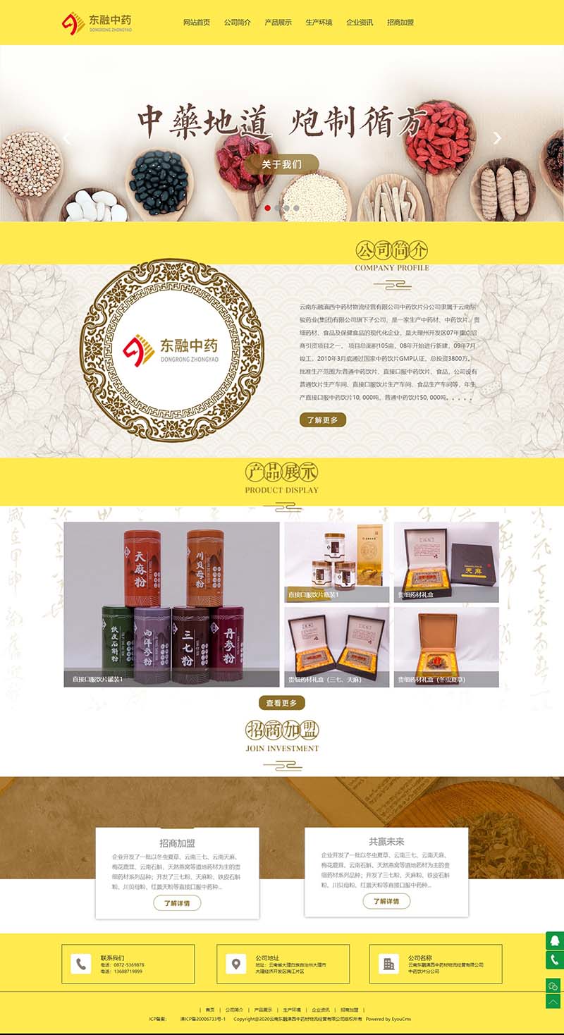 中国风传统中药中医院类网站模板