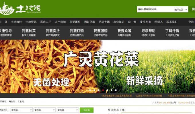 中国土地网络化流转及农产品交易平台